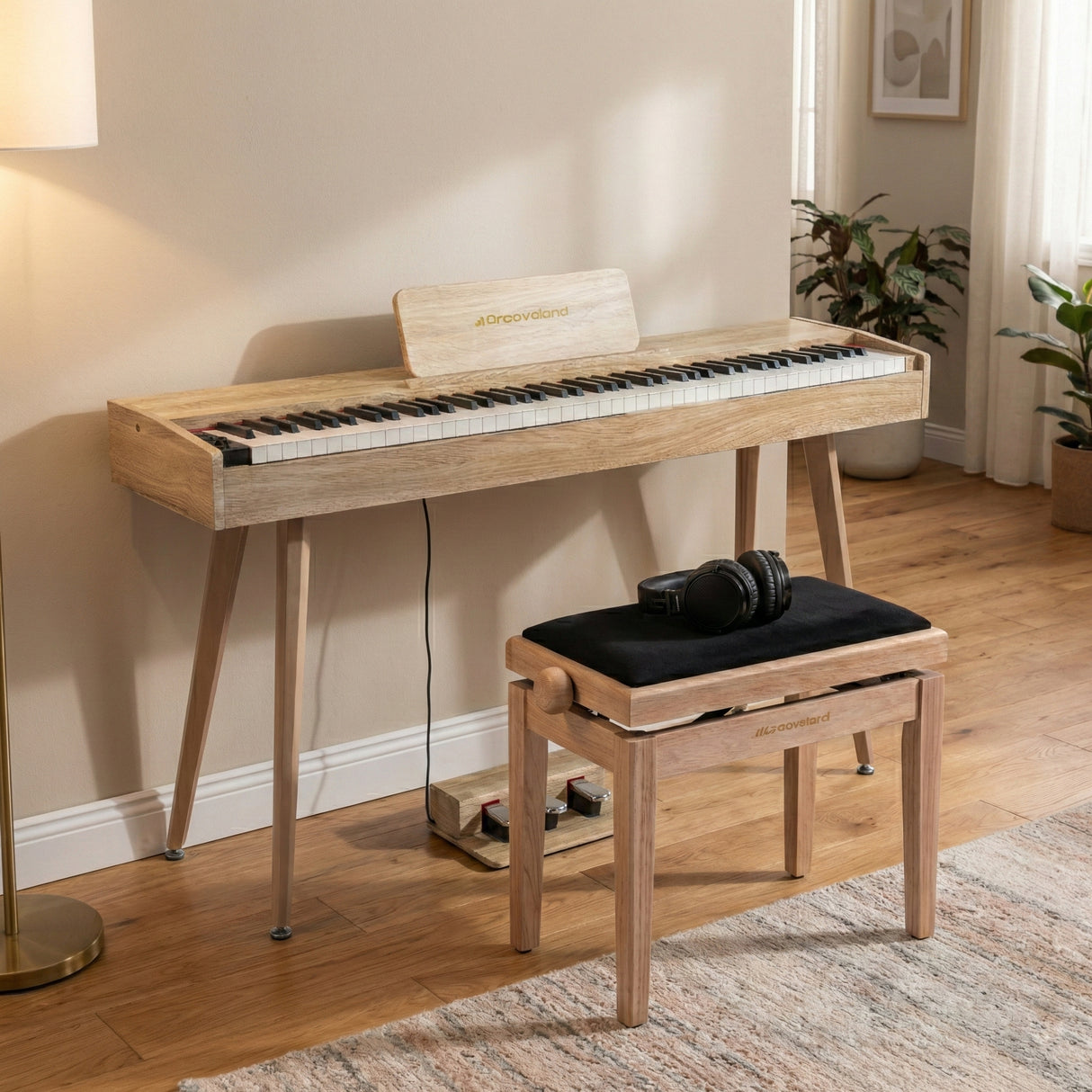 Grooveland DDP-140 Elpiano (Beige) Bundle