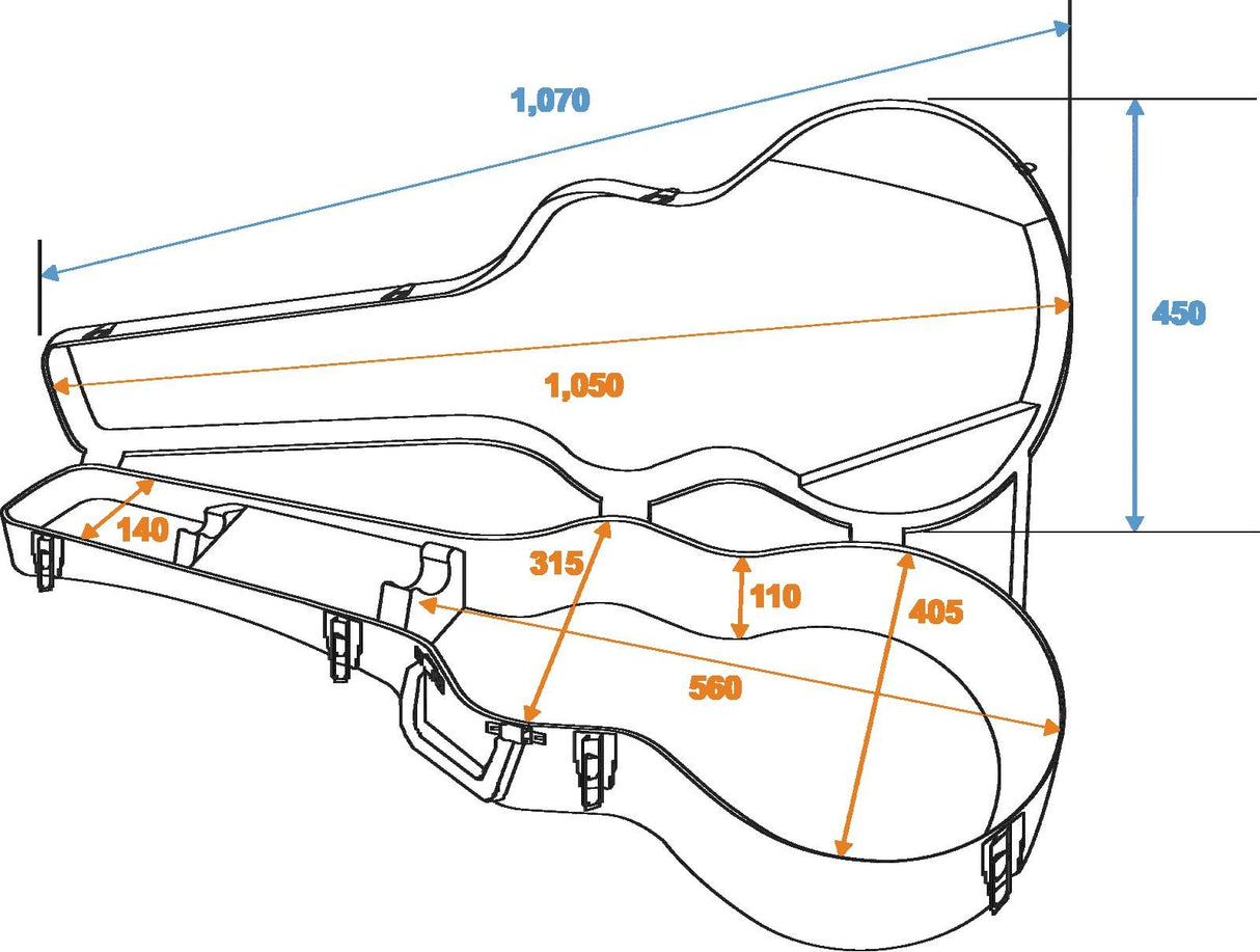 ABS Hardcase för akustisk gitarr