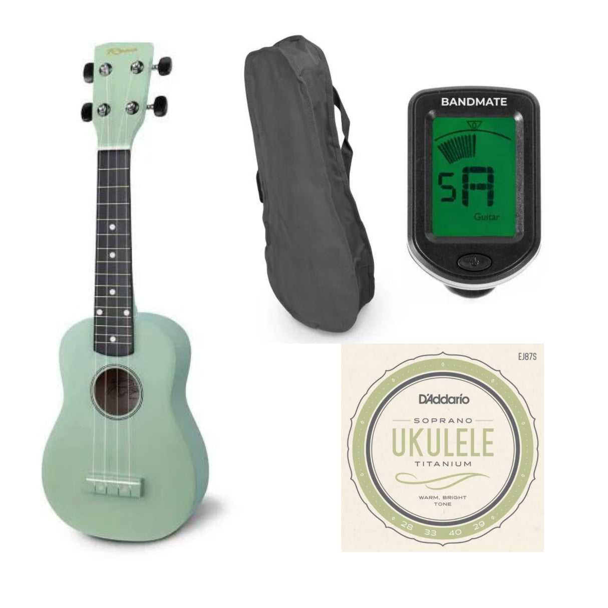 Reno RU150 Soprano Ukulele (Grön) Startpaket