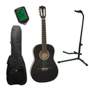 DiMavery AC-303 klassisk spansk gitarr 3/4 (svart) startpaket