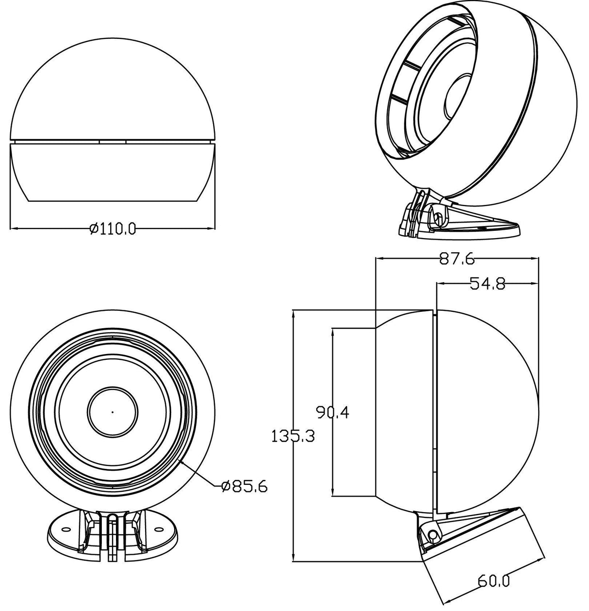 Blaupunkt Ball Speaker 55 watt.