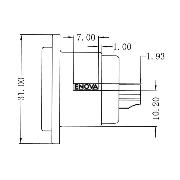 Enova instrumentkabel mono jack 15 meter