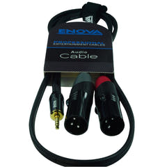 Enova adapterkabel MiniJack > 2 x XLR hane, 2 meter