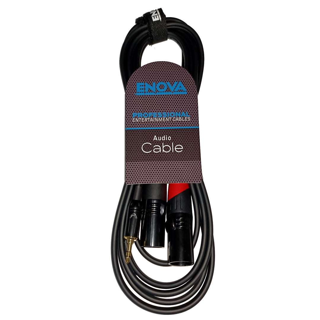 Enova adapterkabel MiniJack > 2 x XLR han, 3  meter