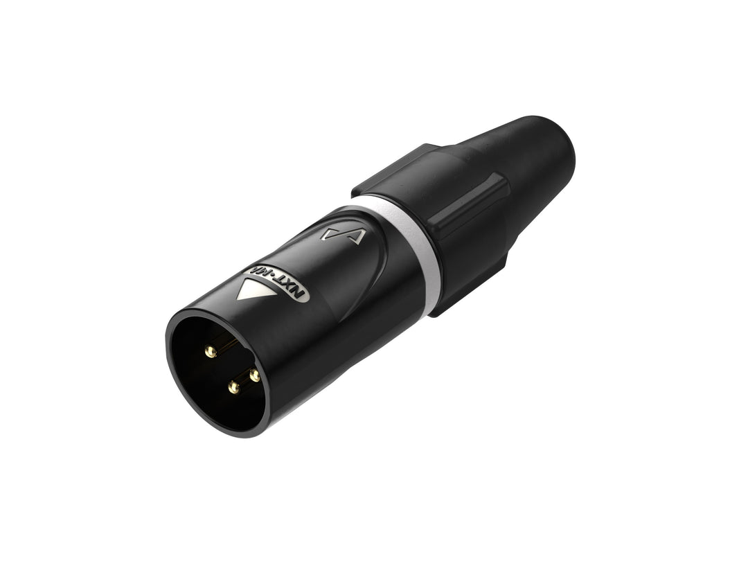 Enova Nxt XLR 3-polig hane kabelkontakt, svart med guldkontakter