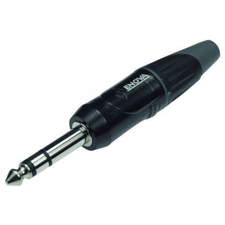 Enova stereo jack kontakt 1/4", sort hus