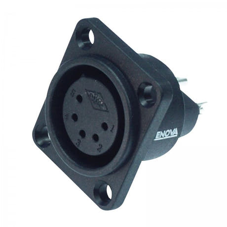 Enova 5-Pin XLR hona chassistik, svart IP67 Outdoor