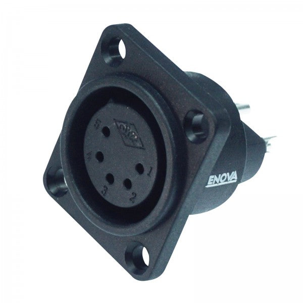 Enova 5-Pin XLR hona chassistik, svart IP67 Outdoor