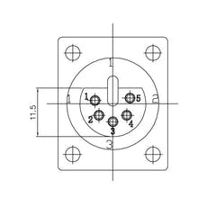 Enova 5-Pin XLR hona chassistik, svart IP67 Outdoor