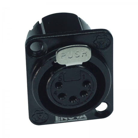 Enova 5-Pin XLR hona chassistik, svart