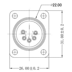 Enova 5-Pin XLR han chassistik, svart IP67 Outdoor