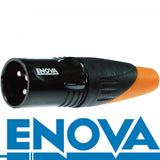 Enova 3-Pin XLR han kabel stik, Sort IP67 Outdoor
