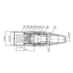Enova 3-Pin XLR han kabelkontakt, Svart IP67 Outdoor