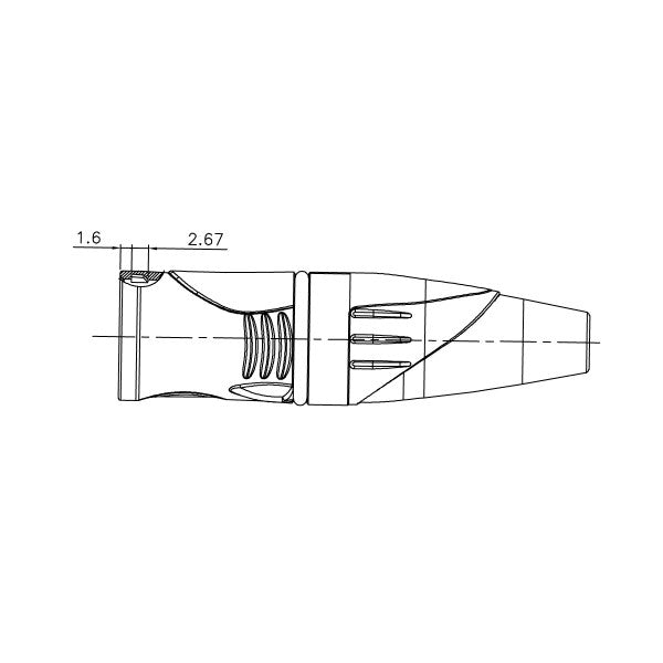 Enova 3-Pin XLR han kabelkontakt, Svart IP67 Outdoor