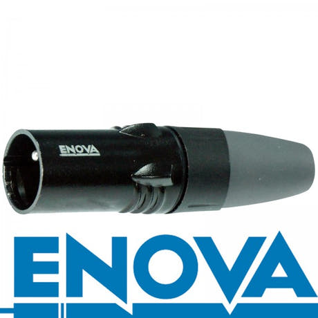 Enova 3-Pin XLR han kabelkontakt, svart