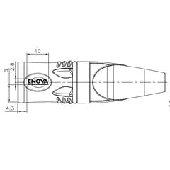 Enova 5 pol han XLR kabelkontakt, svart IP67 Outdoor