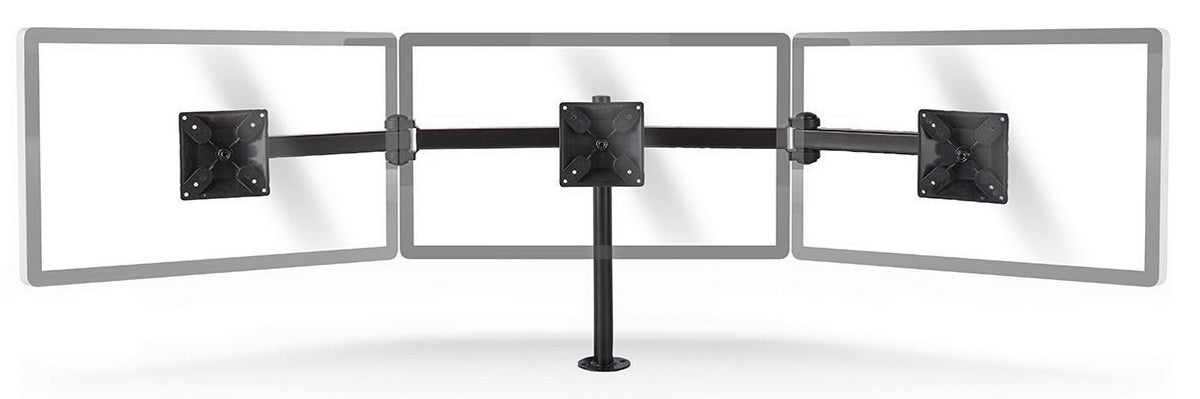 Ergonomiskt bildskärmsfäste för 3 bildskärmar (14-24")