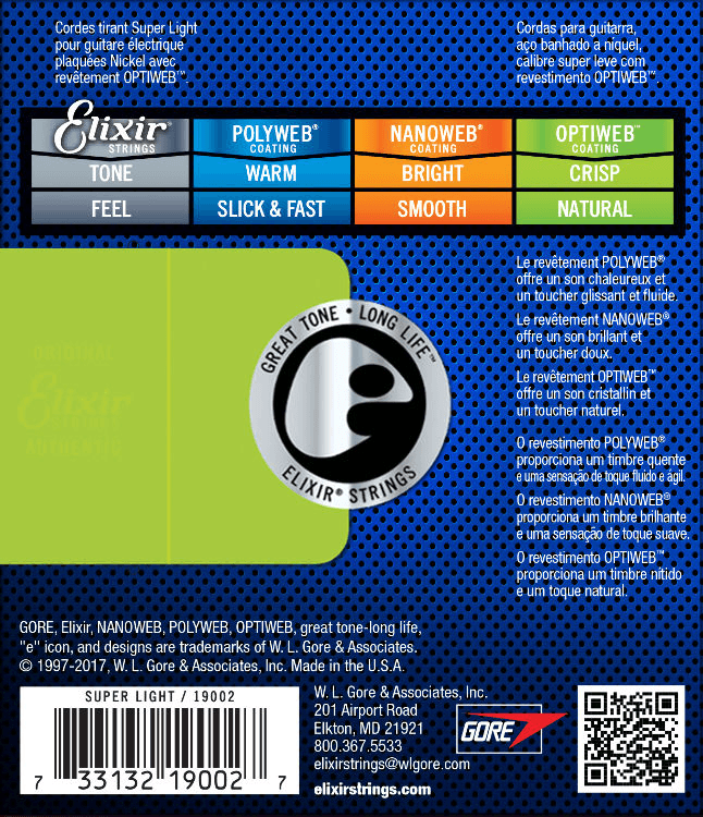Elixir Optiweb Guitar Strings (Super Light, 09-42)