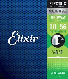 Elixir Optiweb gitarrsträngar (7-strängar, 10-56 ljus)