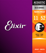 Elixir Nanoweb Bronze 80/20 gitarrsträngar (Custom Light, 11-52)