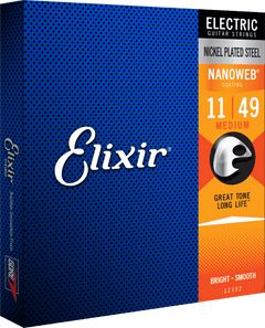 Elixir Nanoweb Guitar Strings (Medium, 11-49)