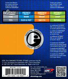 Elixir Nanoweb Guitar Strings (Medium, 11-49)