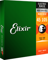 Elixir Nanoweb Nickel Bass Strings (Medium, 45-105)