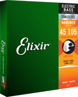 Elixir Nanoweb bassträngar i rostfritt stål (Medium, 4c, 45-105)