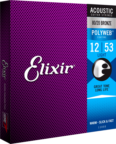 Elixir Polyweb Bronze 80/20 gitarrsträngar (Lätt, 12-53)
