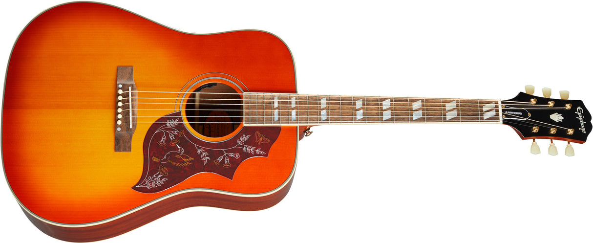 Epiphone Hummingbird All Solid Wood Aged Western Guitar ( Cherry Sunburst Gloss )