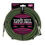 Ernie Ball 6066 gitarrkabel (svart, grön, 7,5 m)