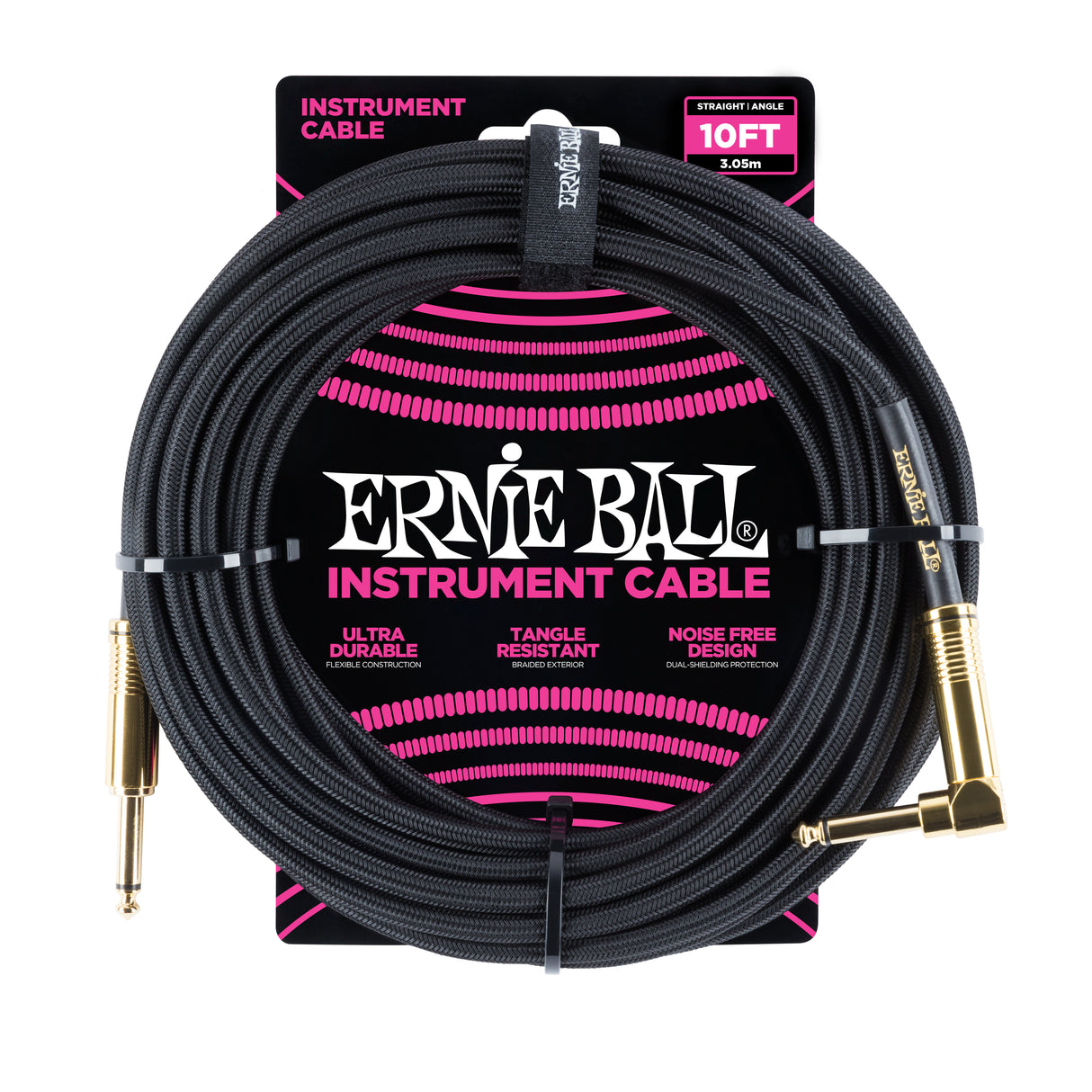 Ernie Ball 6081 gitarrkabel (svart, 3m)