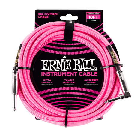 Ernie Ball 6083 gitarrkabel (rosa, 5,4 m)