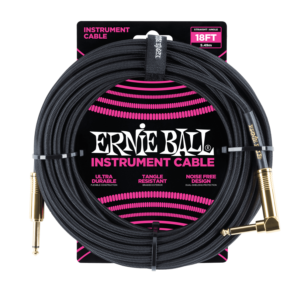 Ernie Ball 6086 gitarrkabel (svart, 5,4 m)