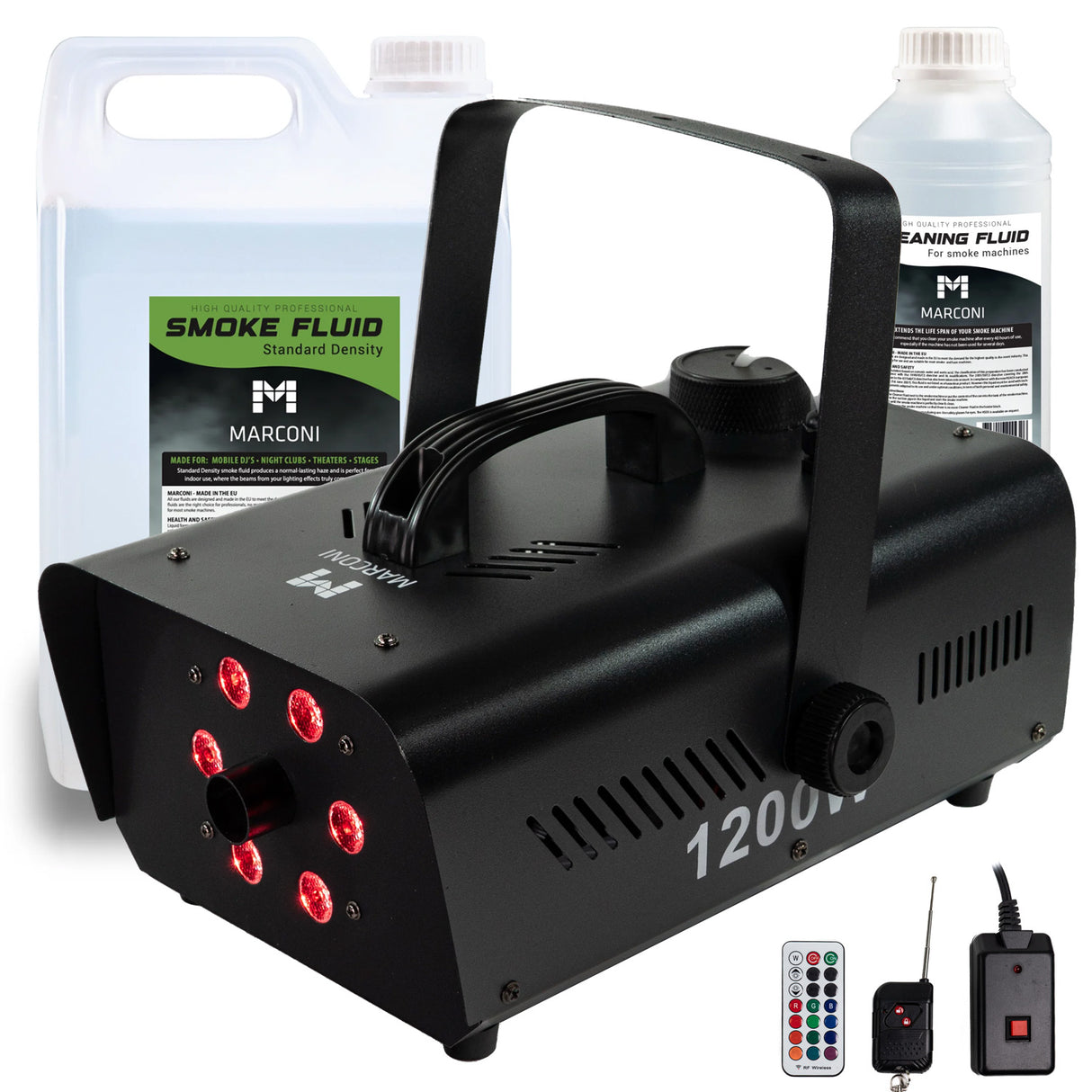 Marconi 1200W 6 LED Rökmaskin Bundle