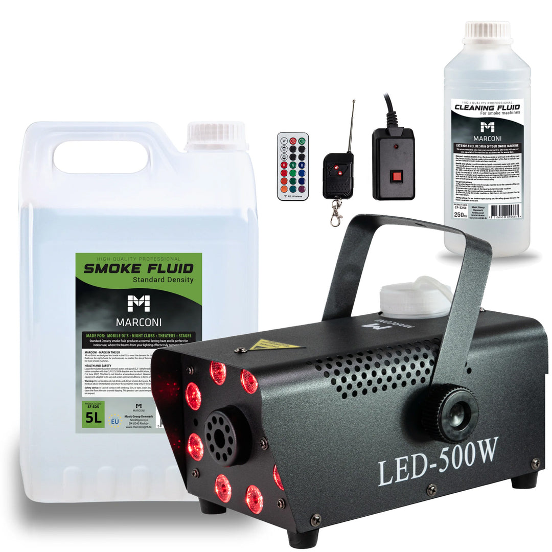 Marconi Full RGB Rökmaskin (500 W, Svart) Paket