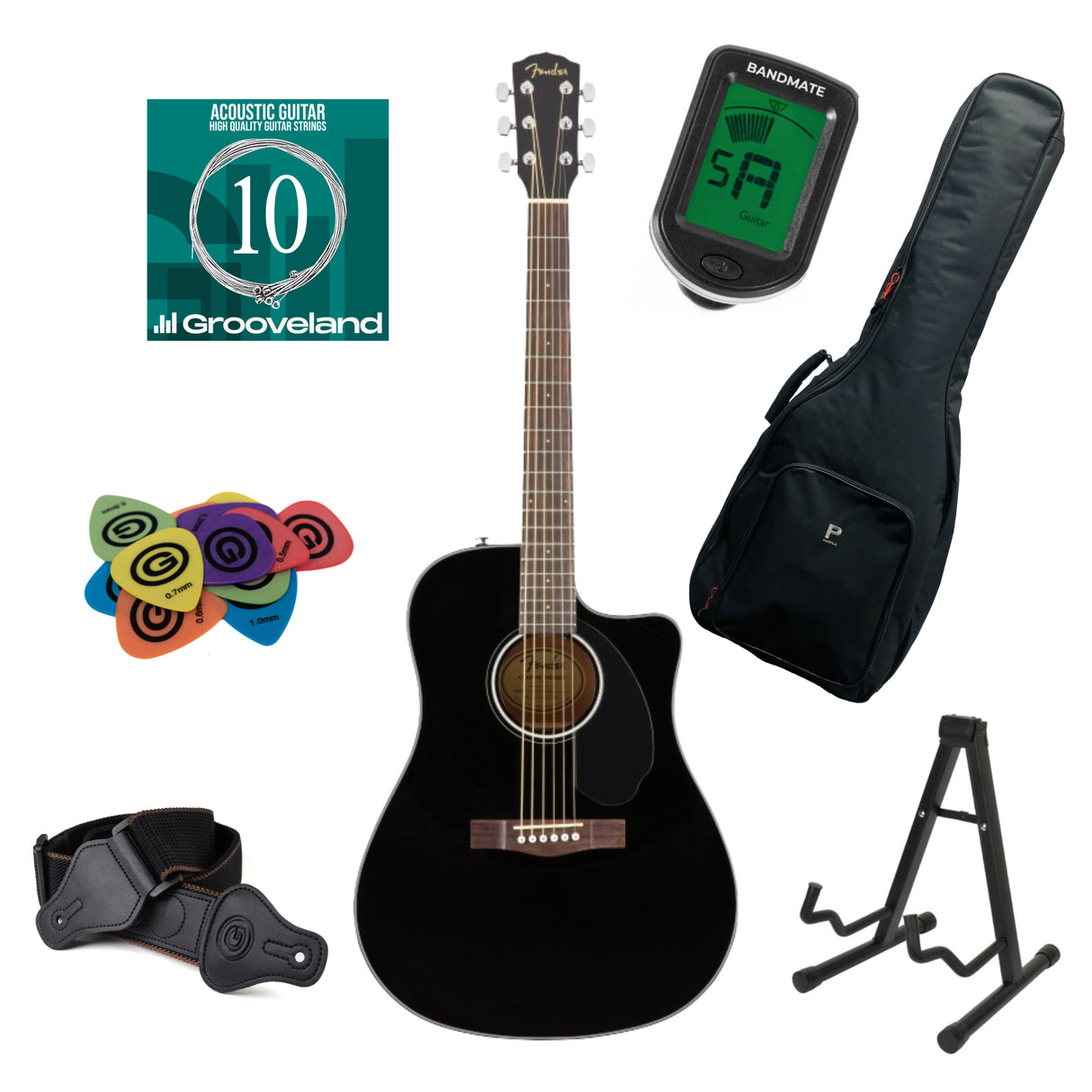 Fender CD-60SCE startpaket (svart)