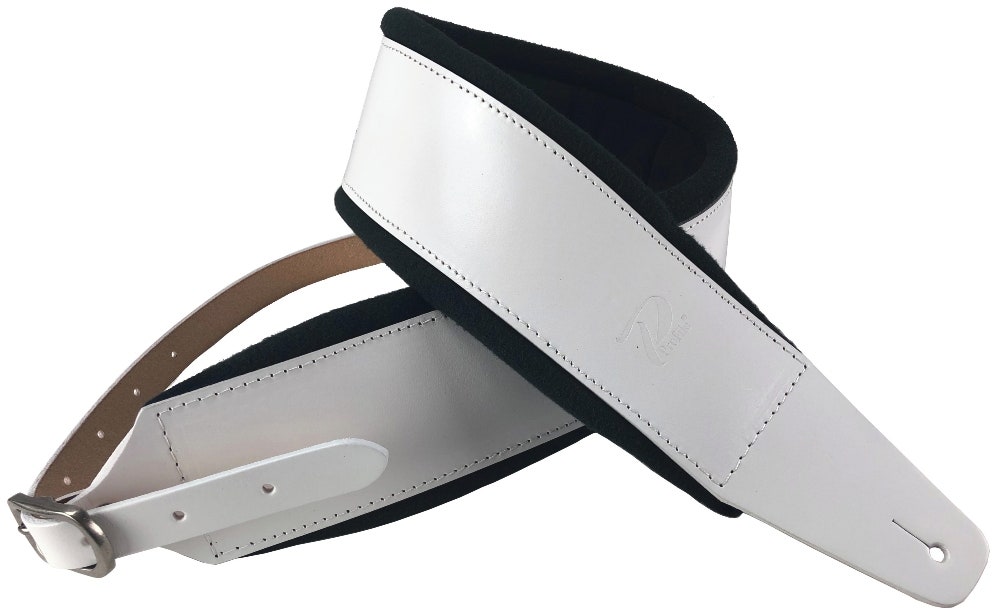 Profile FPB04 Pro italiensk läder Gitarrer rem - vit