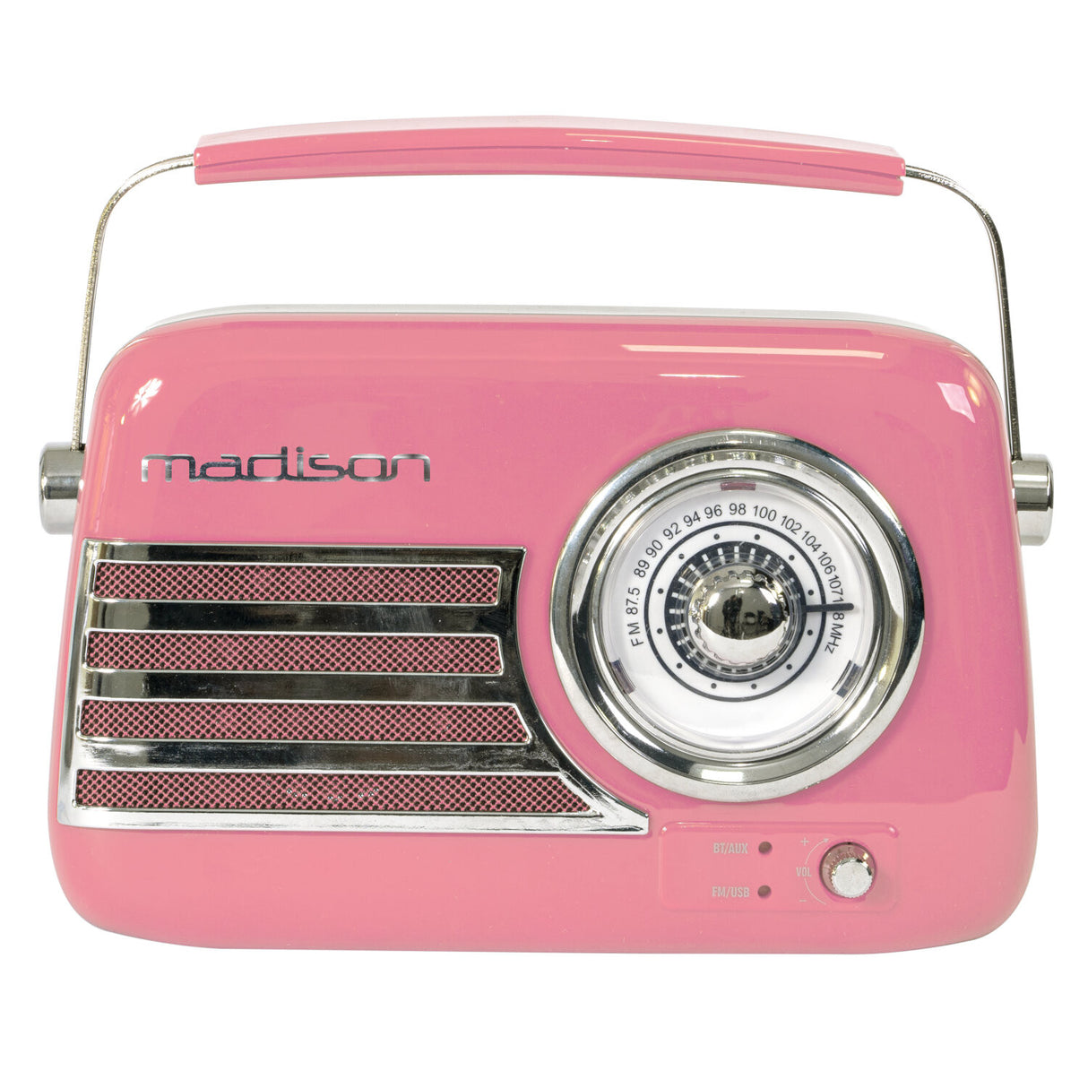Madison Retro Radio med Bluetooth och FM (Rosa)