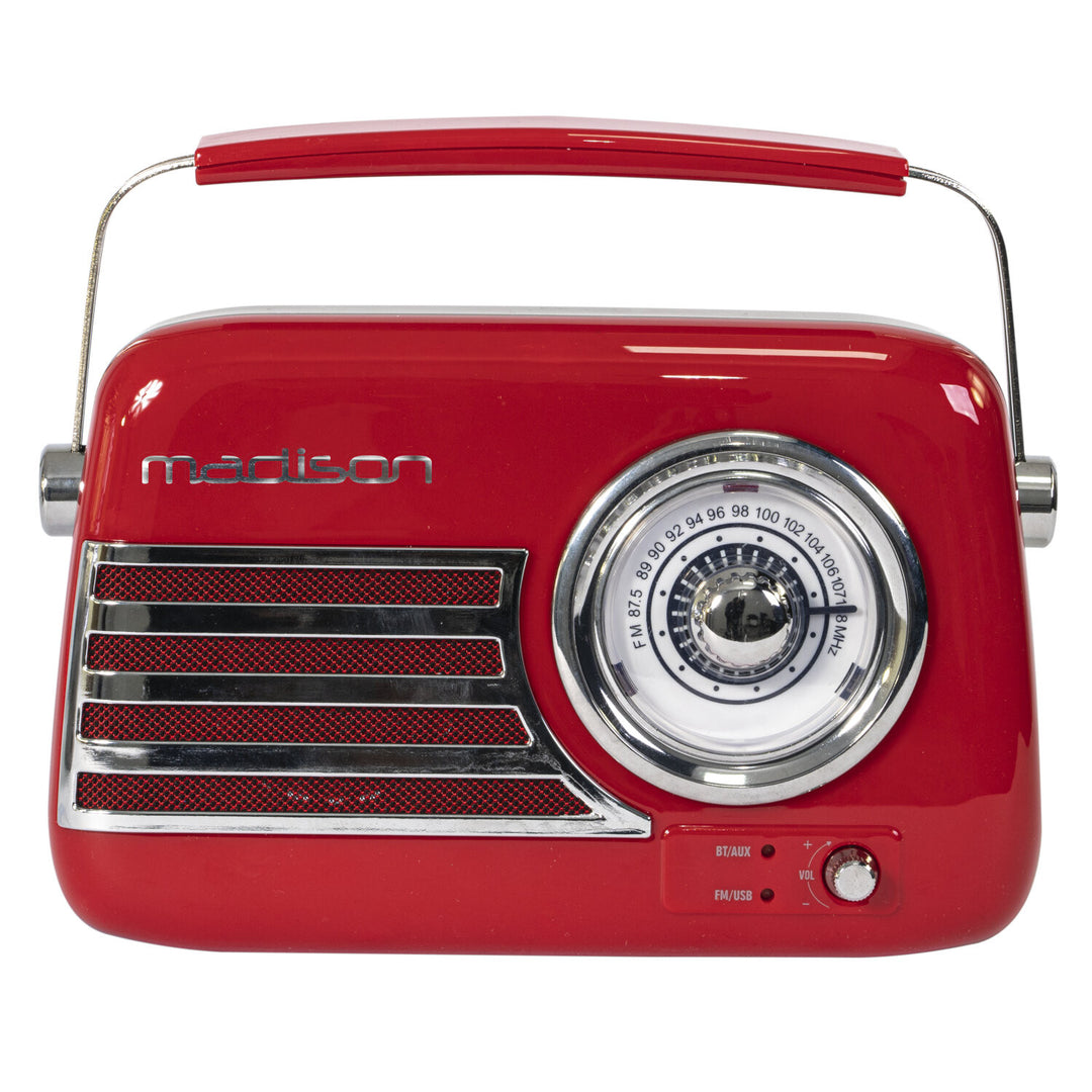 Madison Retro Radio med Bluetooth och FM (röd)