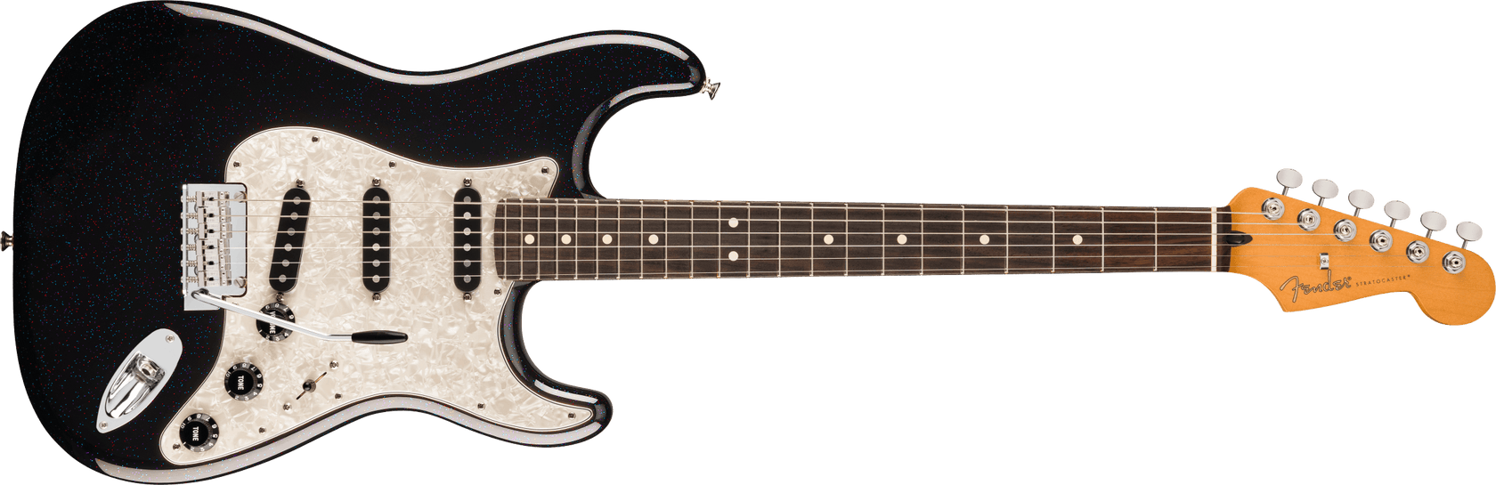 Fender 70-årsjubileumsspelare Stratocaster elgitarr (Nebula Noir)