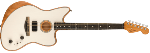 Fender American Acoustasonic Jazzmaster elgitarr (Arctic White )