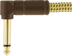 Fender Deluxe gitarrkabel vinkelplugg (Tweed, 3m)