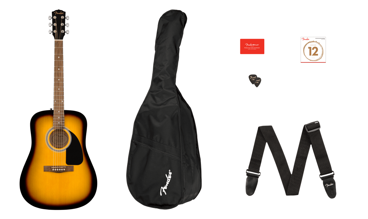 Fender FA-115 Dreadnought Western Guitar Package ( Sunburst )