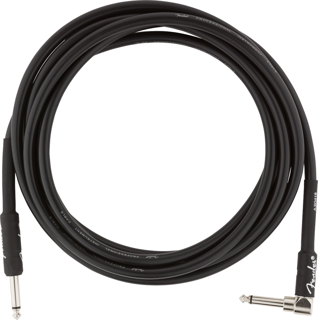 Fender professionell gitarrkabel vinkelplugg (svart, 3m)