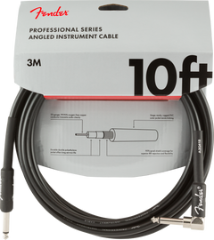 Fender professionell gitarrkabel vinkelplugg (svart, 3m)