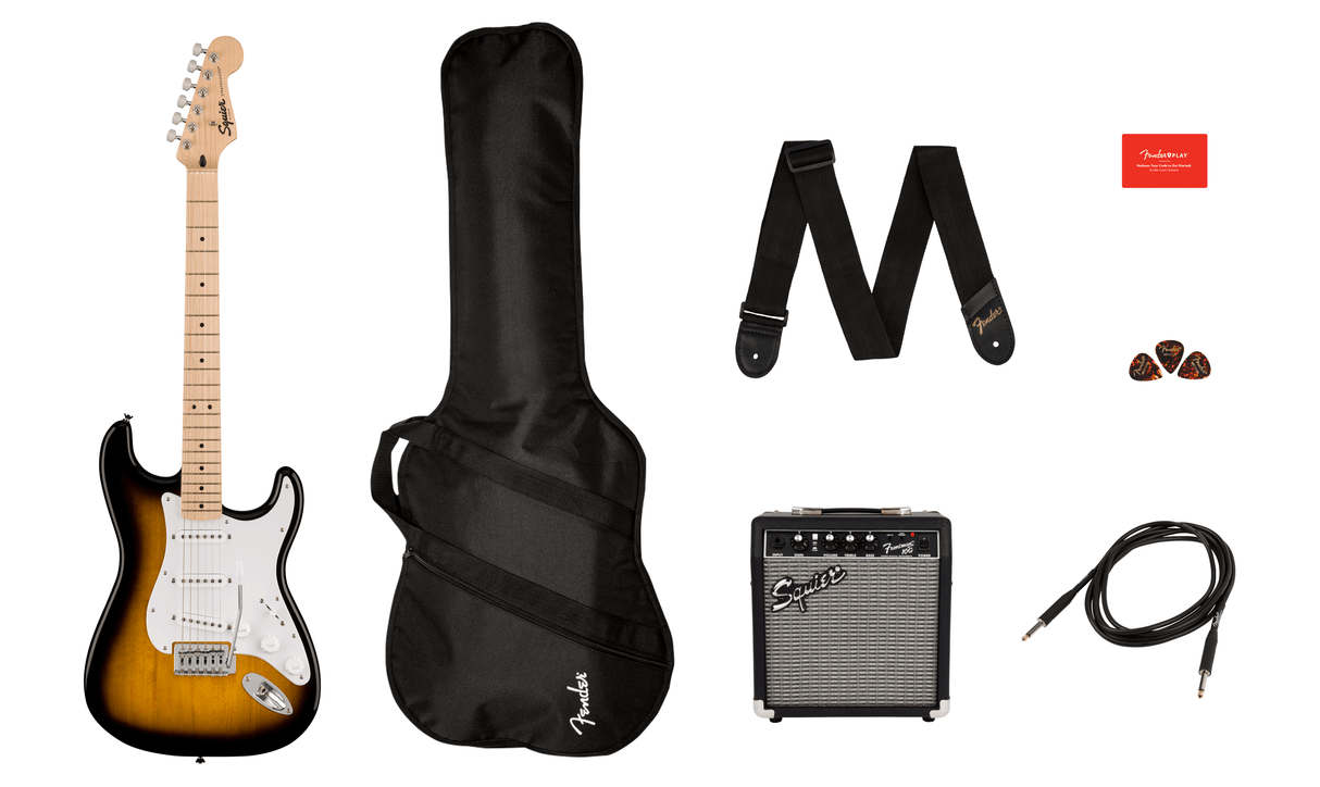 Fender Squier Sonic Stratocaster startpaket för elgitarr ( Sunburst )