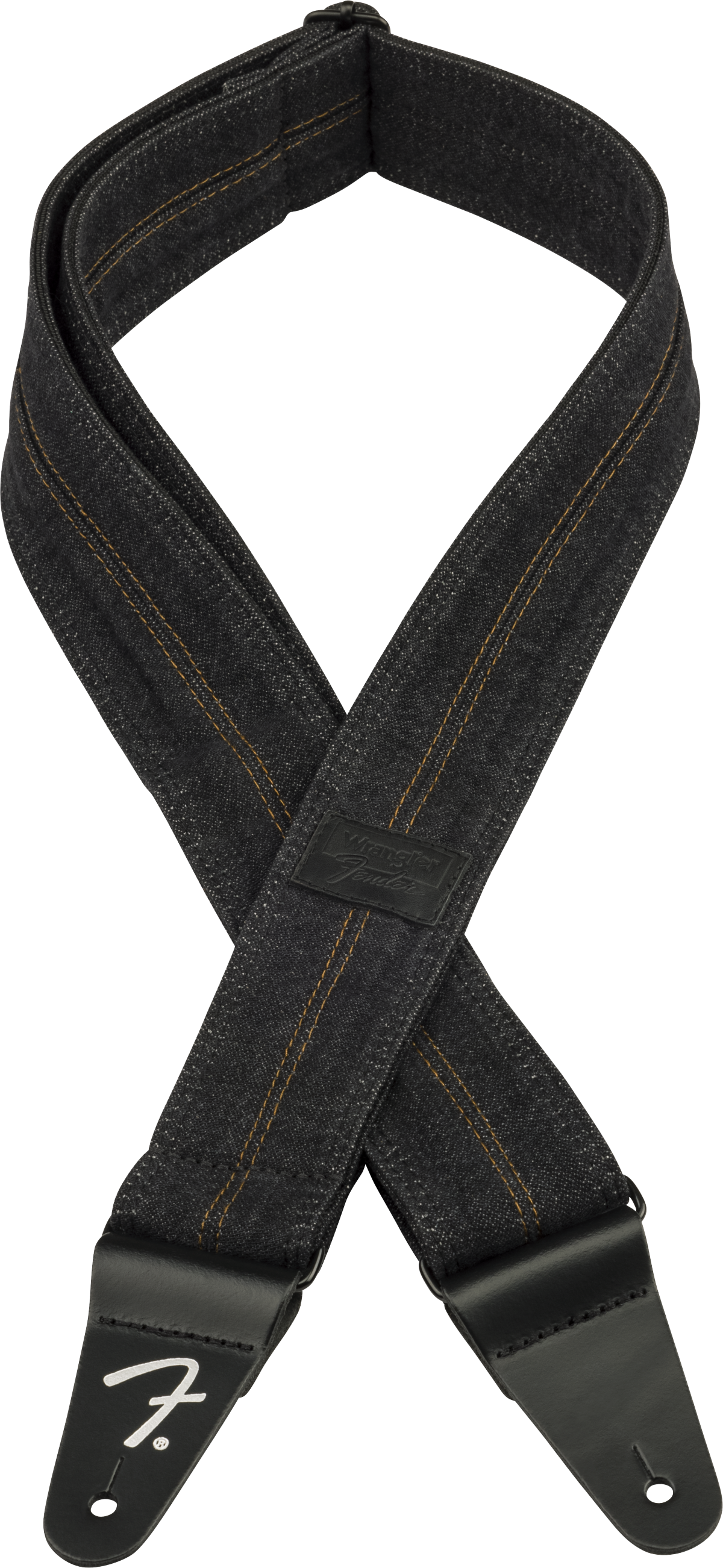 Fender x Wrangler Denim gitarrrem (tvättad Black söm, 2")
