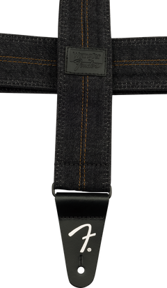 Fender x Wrangler Denim gitarrrem (tvättad Black söm, 2")