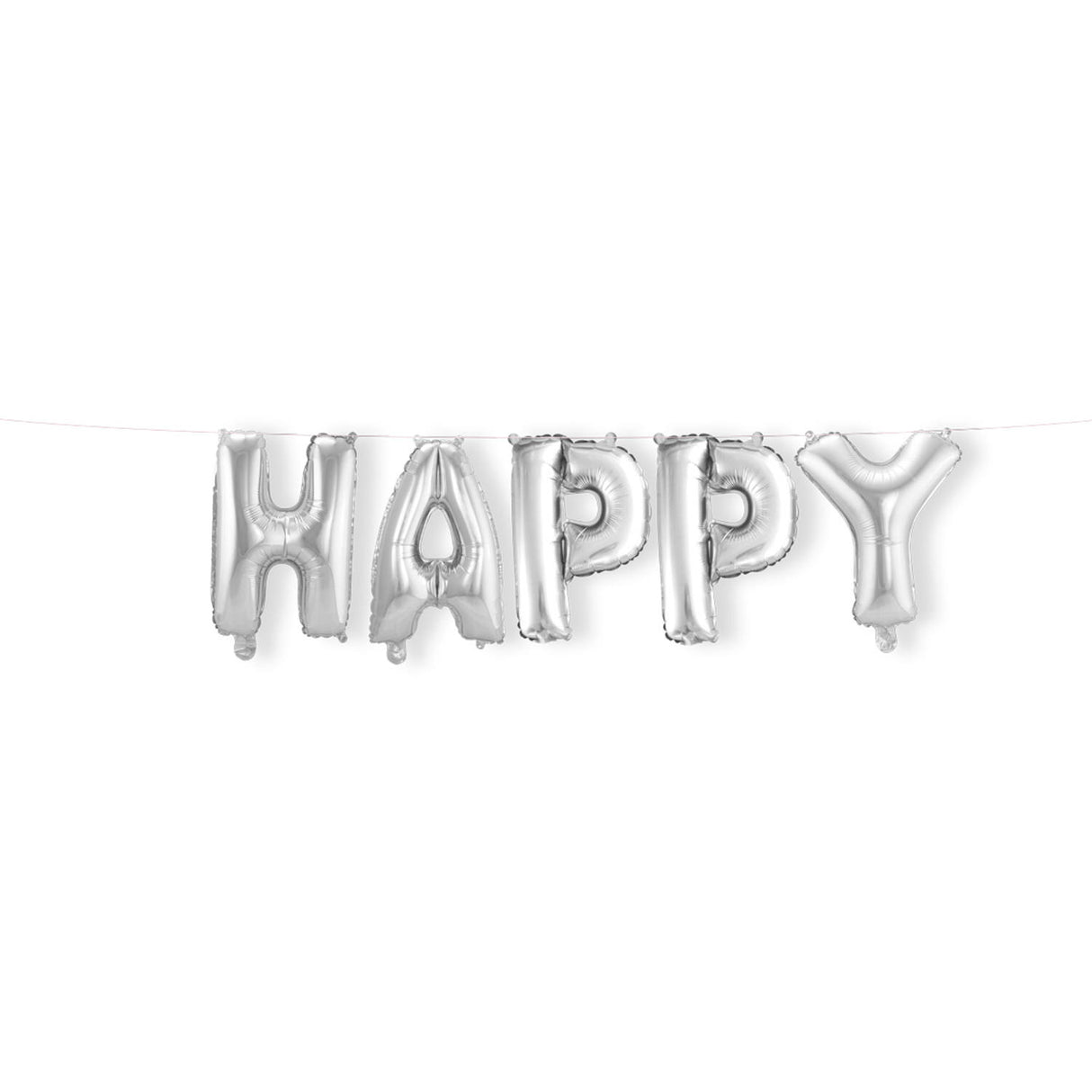 Folieballong 'Happy' (silver, 36 cm)